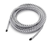 THPG 101142 Kabel w oplocie tekstylnym 2 x 0,75, dwużyłowy, z elementem nośnym - biało-czarny