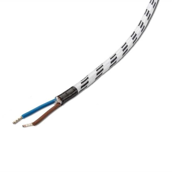 THPG 900534 Kabel w oplocie tekstylnym, wybrany kolor - biało-czarny