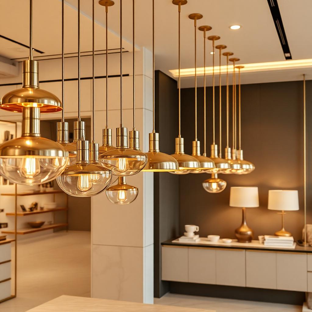 Showroom z lampami w prezentacji hurtowej