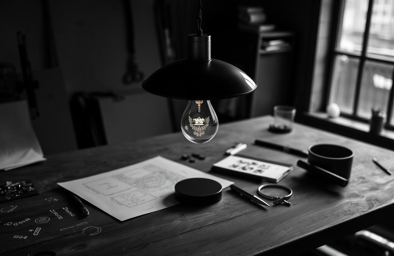 Indywidualny projekt lampy z grawerowanym detalem